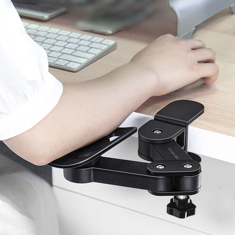 Vaydeer TJ2011 Computer Hand Bracket Mouse Pad Metal Lazy Arm Support Cantilever Wrist Pad(Black)
