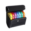 Notebook-Style 28-Compartment Portable Pill Box&Leather Bag(Black) - free shipping - PMC TechLife - Order now!