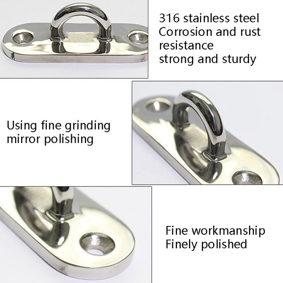 316 Stainless Steel Oval Boat Plate Seat Hand Rowing Boat Fixed Seat Accessories, Specification: 100mm