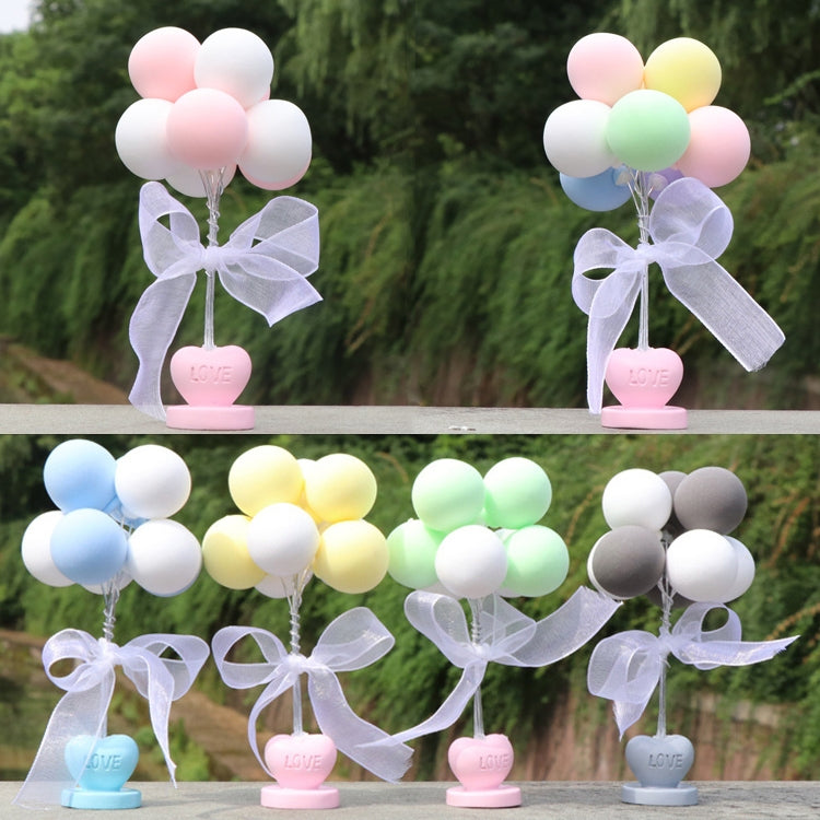 6 PCS Car Ornaments Love Balloon Personality Macaron Color Car Ornament(Blue White)