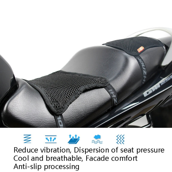 HOUZHI MTZT1010 Motorcycle Sun Insulation Cushion 3D Grid Breathable Sweating Cool Seat Cover, Style: Double Layer S