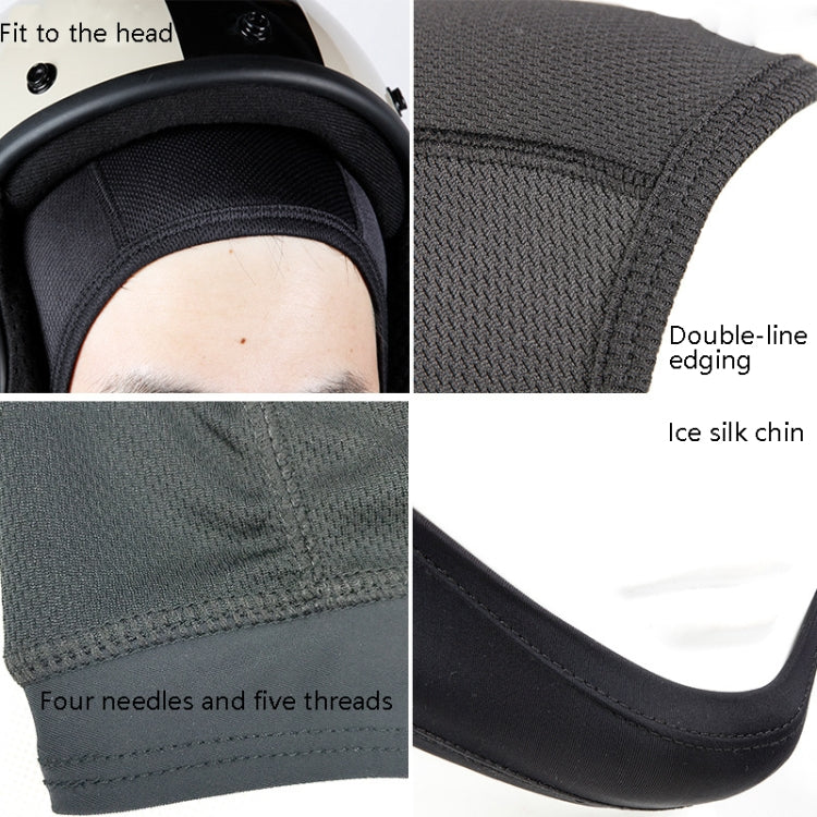 MTTT1040 Motorcycle Helmet Interior Cap Breathable Quick Dry Sunscreen Sweat-Absorbent Sports Head Cover, Size: L(Black)