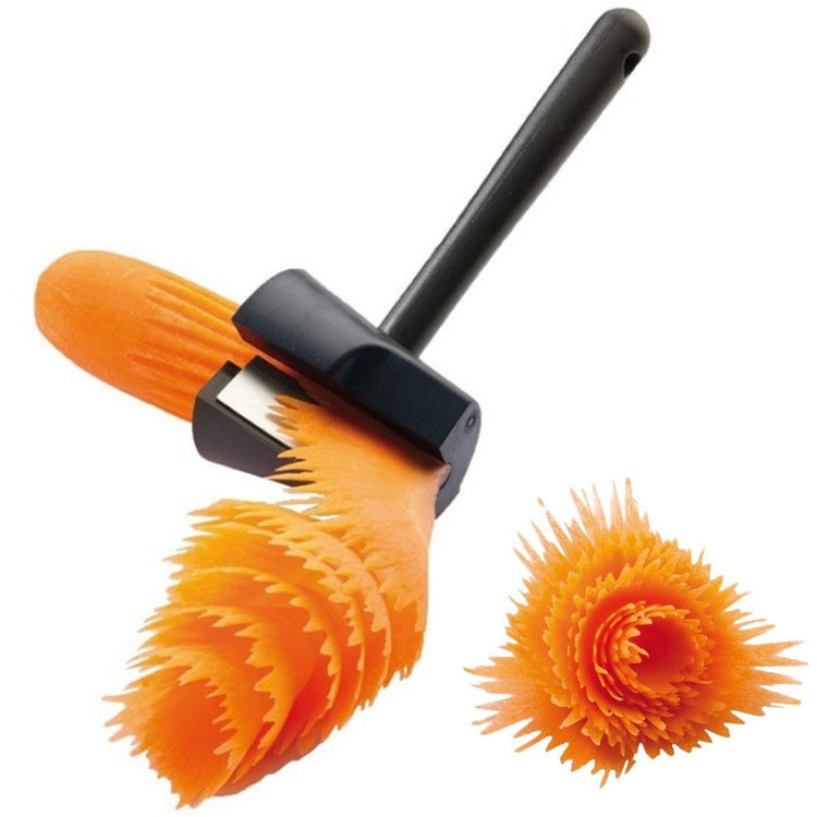 Plastic Vegetable Cutter Spiral Slicer Peeler Fruits Device Kitchen Gadget(Black)
