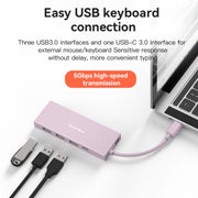 Blueendless 4K60Hz + Data Port Type-C Docking Station USB3.0 Splitter, Spec: 6-in-1 Gray