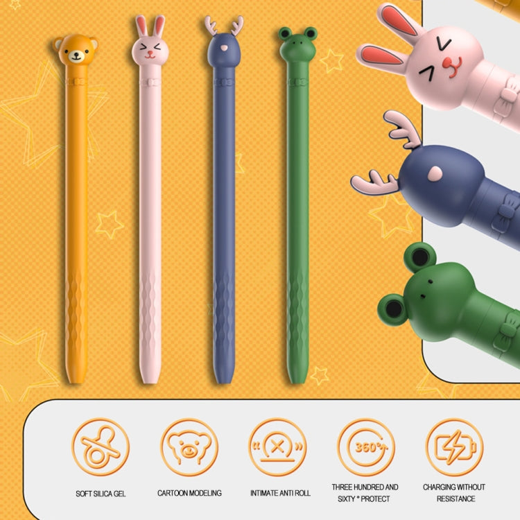 Cartoon Silicone Capacitive Pen Non-Slip And Anti-Drop Protective Cover For Apple Pencil 1( Frog)