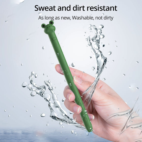Cartoon Silicone Capacitive Pen Non-Slip And Anti-Drop Protective Cover For Apple Pencil 1( Frog)