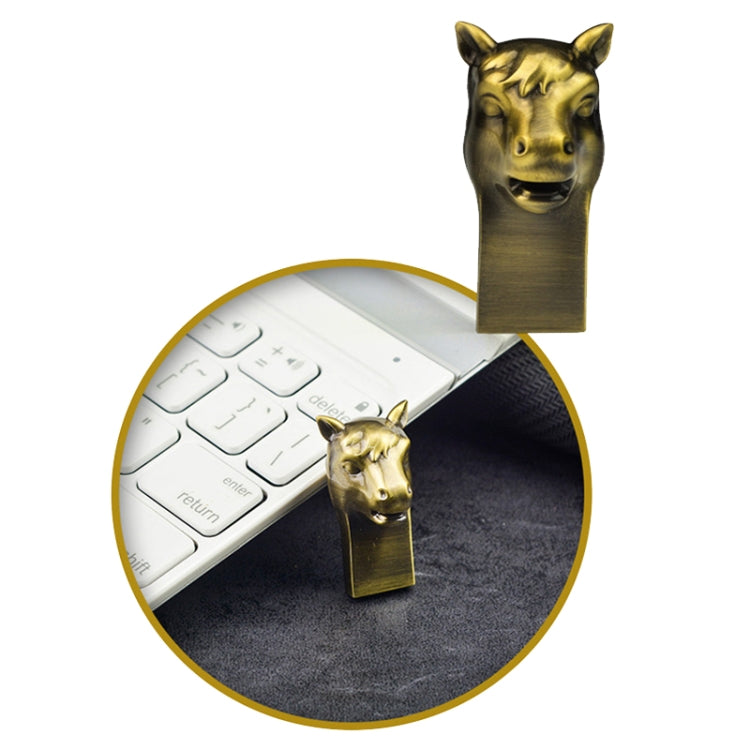 12ss USB 2.0 Zodiac Metal USB Flash Drives, Capacity:16GB(Horse)