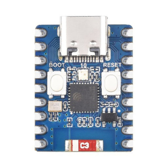 Waveshare 2.4GHz ESP32-C3 Mini Development Board, Based ESP32-C3FN4 Single-core Processor with Header