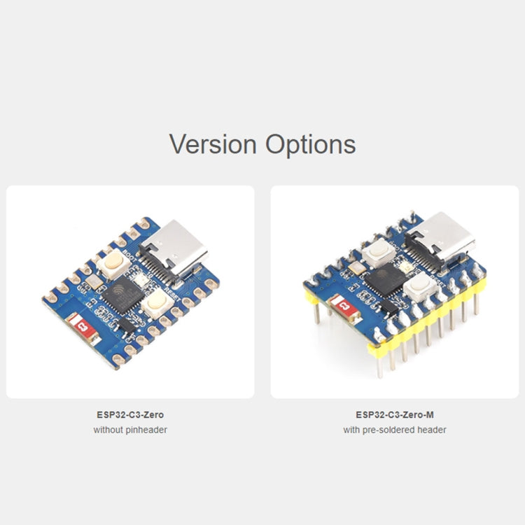 Waveshare 2.4GHz ESP32-C3 Mini Development Board, Based ESP32-C3FN4 Single-core Processor with Header