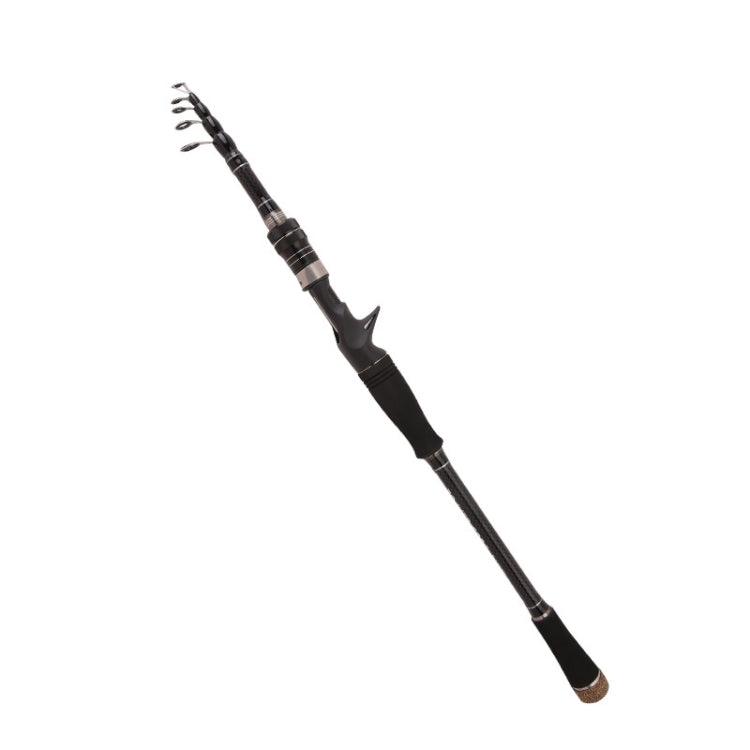 Carbon Telescopic Luya Rod Short Section Fishing Throwing Rod, Length: 2.1m(Curved Handle)