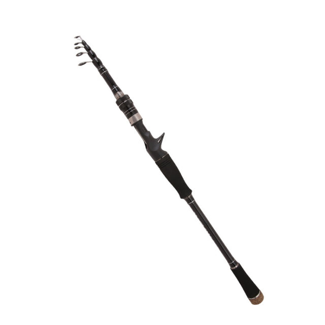 Carbon Telescopic Luya Rod Short Section Fishing Throwing Rod, Length: 2.1m(Curved Handle)