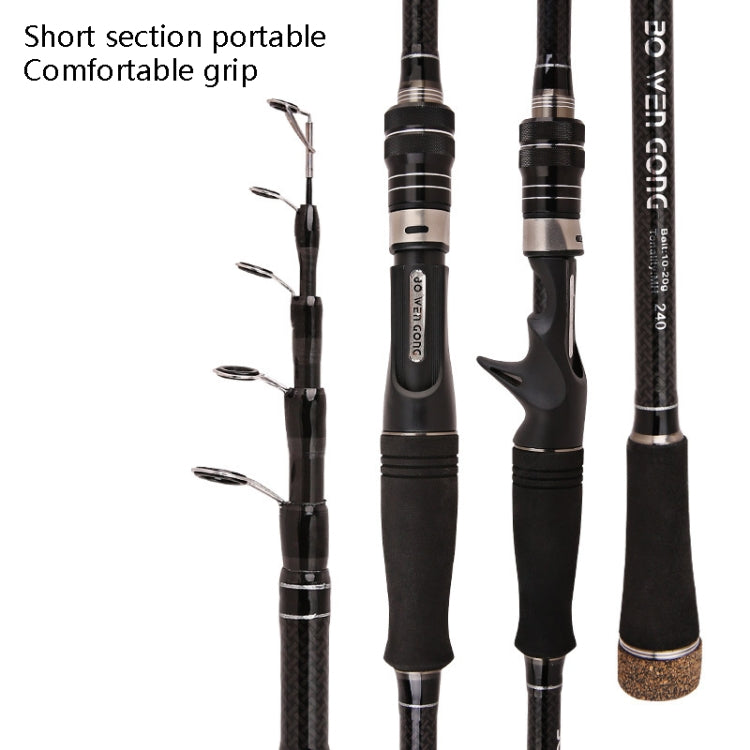 Carbon Telescopic Luya Rod Short Section Fishing Throwing Rod, Length: 2.1m(Straight Handle)