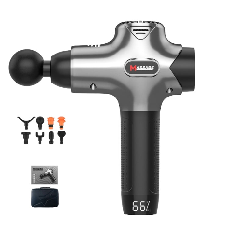 Y8-1 Fitness Massage Fascia Muscle Vibration Massager, Specification: Silver Gray(EU Plug)