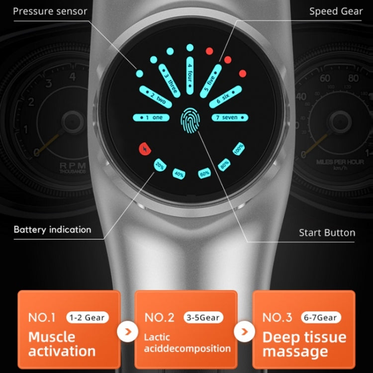 Y8-1 Fitness Massage Fascia Muscle Vibration Massager, Specification: Silver Gray(AU Plug)