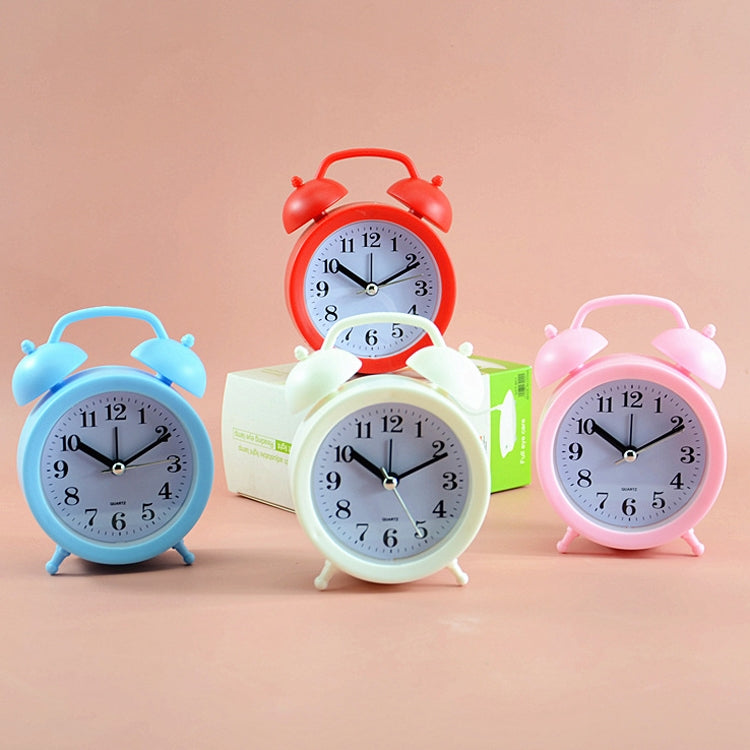 2 PCS Student Bed Small Alarm Clock Desk Alarm Clock(Beige)