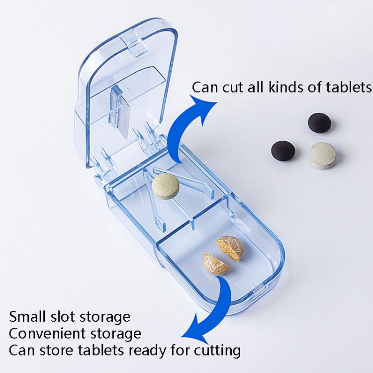 2pcs R8335 Transparent Medicine Cutter Food Grade Plastic Split Cartridge Pill Separator(Black)