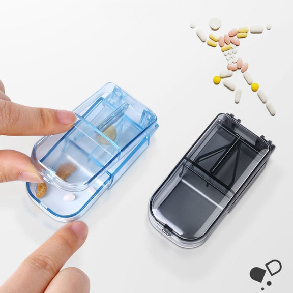 2pcs R8335 Transparent Medicine Cutter Food Grade Plastic Split Cartridge Pill Separator(Transparent)