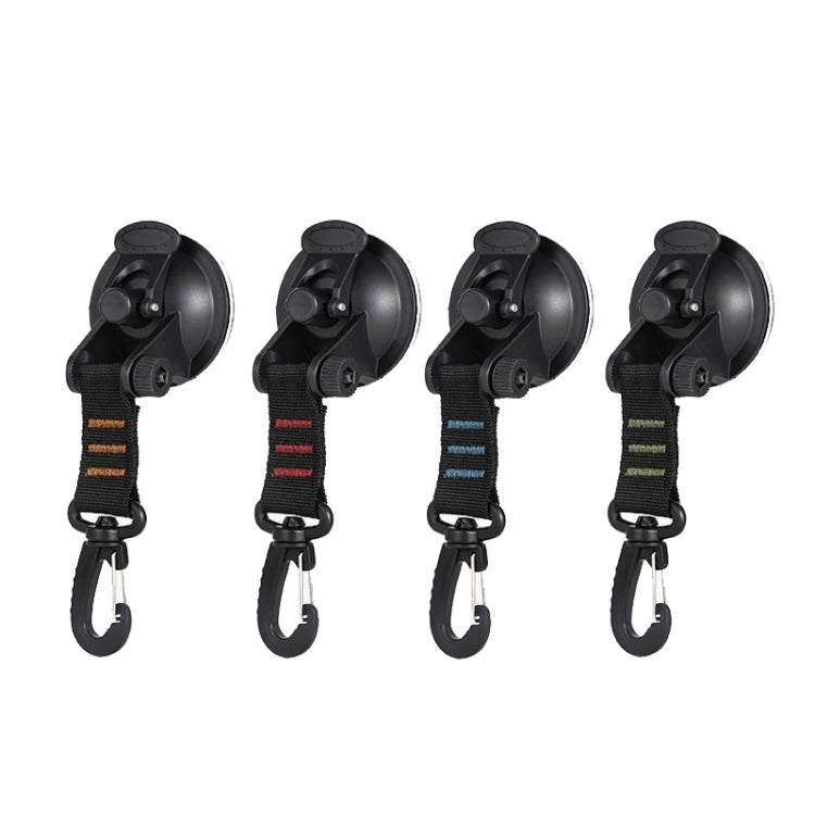 3 PCS Car Tent Suction Cup Home Users Outside Travel Portable Suction Cup Hook Round Carabiner(Green)