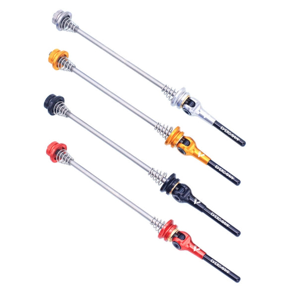EVERDAWN Mountain Highway Bike Titanium Alloy Axis Quick Removal Rod Front And Rear Rollers Open Flower Drum Fixed Axis Trolley(Golden)
