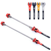 EVERDAWN Mountain Highway Bike Titanium Alloy Axis Quick Removal Rod Front And Rear Rollers Open Flower Drum Fixed Axis Trolley(Golden)