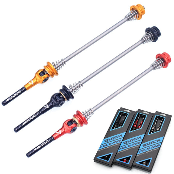 EVERDAWN Mountain Highway Bike Titanium Alloy Axis Quick Removal Rod Front And Rear Rollers Open Flower Drum Fixed Axis Trolley(Golden)