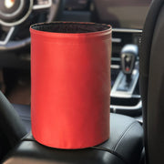 2 PCS Leather Foldable Car Trash Can Mini Chair Back Suspended Water-resistant Trash Can(Wine Red)