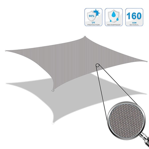 Outdoor Garden Sunshade Sail Water-resistant Anti-UV Canopy, Size: 4m x 8m(Grey)