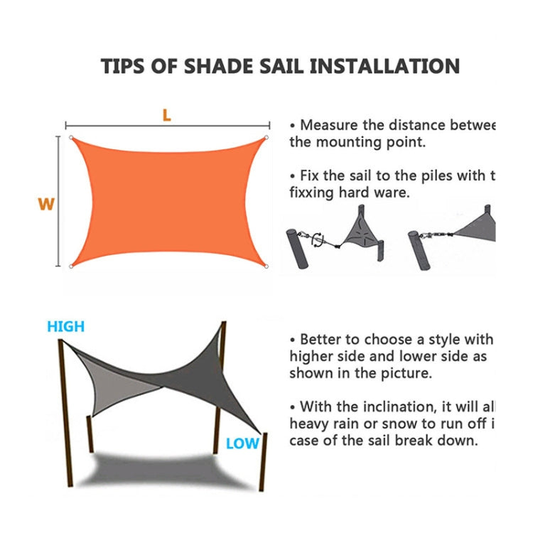 Outdoor Garden Sunshade Sail Water-resistant Anti-UV Canopy, Size: 2m x 2m(Red)