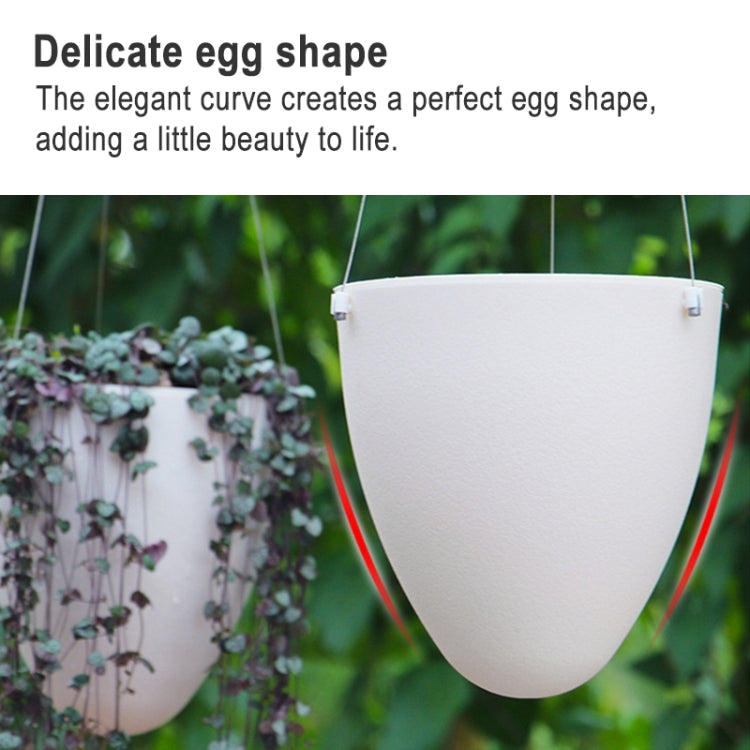 Wire Hanging Plastic Flowerpot With Automatic Water Absorption And Frosted Surface(D09 Caliber 19cm)