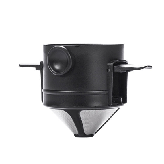 Coffee Filter Travel Convenient Foldable Double Filter(Black)