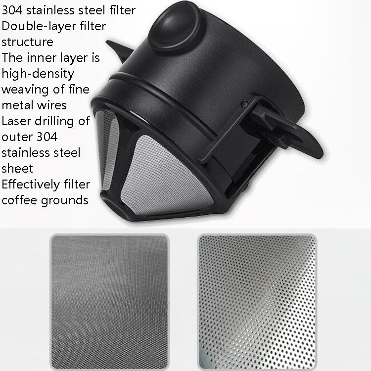 Coffee Filter Travel Convenient Foldable Double Filter(Black)