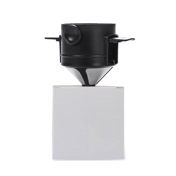 Coffee Filter Travel Convenient Foldable Double Filter(Black)