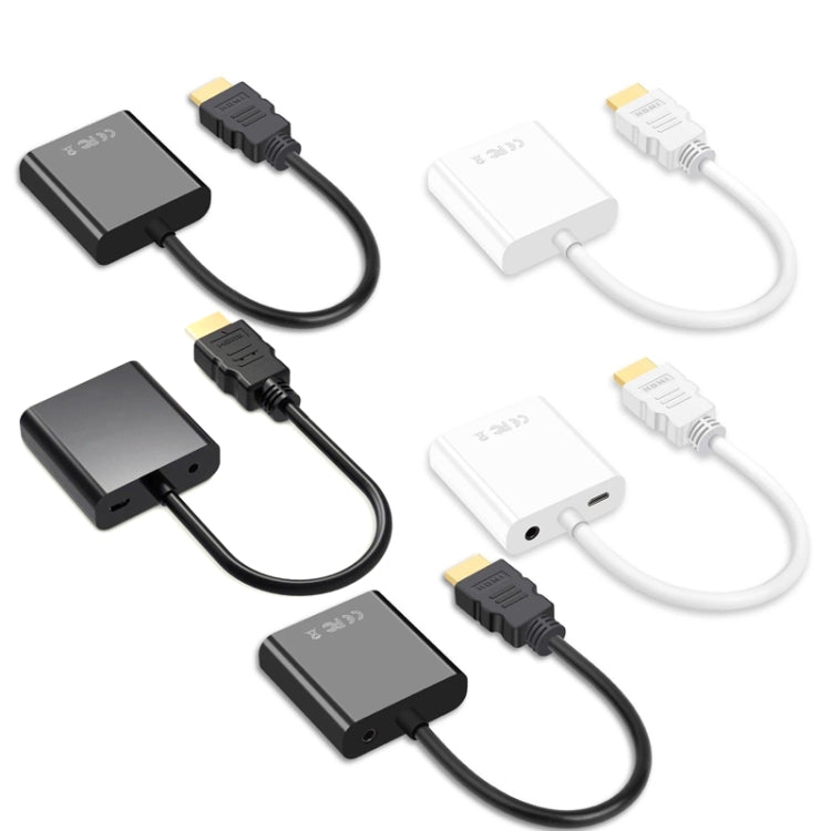 2 PCS Jasoz 1080P HDMI To VGA Converter Oxygen-Free Copper Core, Colour: White