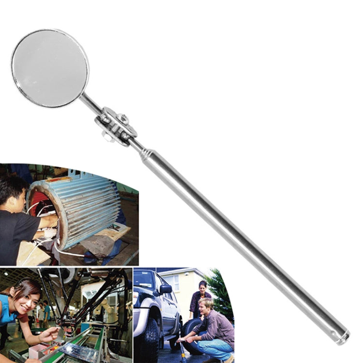 Car Repair Detection Mirror Universal Folding Telescopic Mirror Welding Chassis Inspection Mirror, Model: Silver 50mm