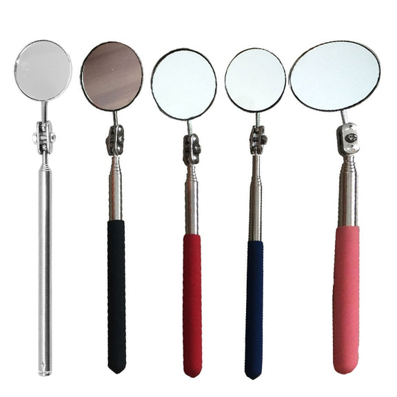 Car Repair Detection Mirror Universal Folding Telescopic Mirror Welding Chassis Inspection Mirror, Model: Silver 30mm