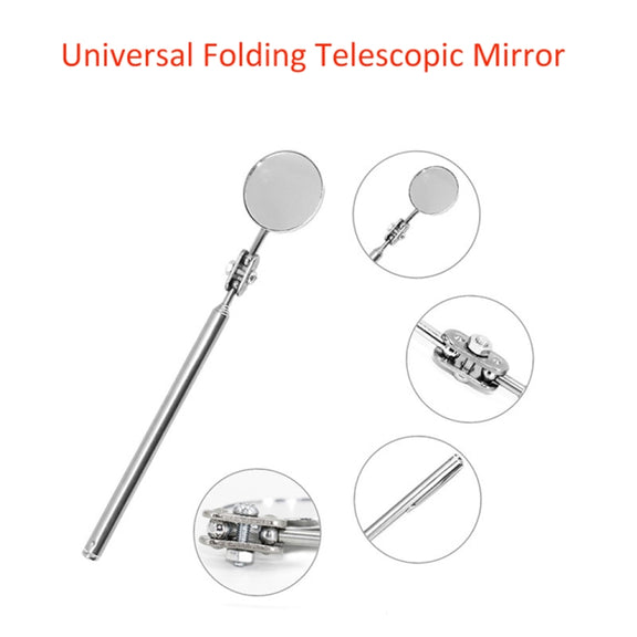 Car Repair Detection Mirror Universal Folding Telescopic Mirror Welding Chassis Inspection Mirror, Model: Silver 30mm