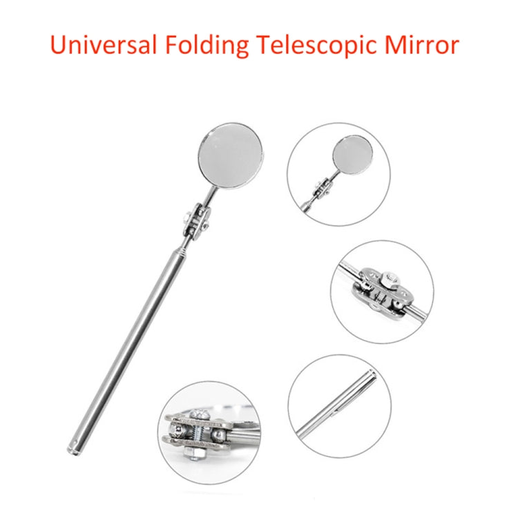 Car Repair Detection Mirror Universal Folding Telescopic Mirror Welding Chassis Inspection Mirror, Model: Silver 30mm
