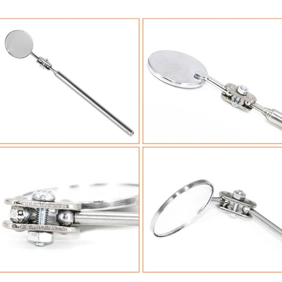 Car Repair Detection Mirror Universal Folding Telescopic Mirror Welding Chassis Inspection Mirror, Model: Silver 30mm