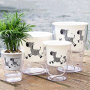 Fully Transparent Hydroponic Flower Pots Water Level Visible Non-Broken Glue Self-Absorbent Plastic Flower Pots, Size: W05 Caliber 13cm(Full Transparent Zebra Pattern)