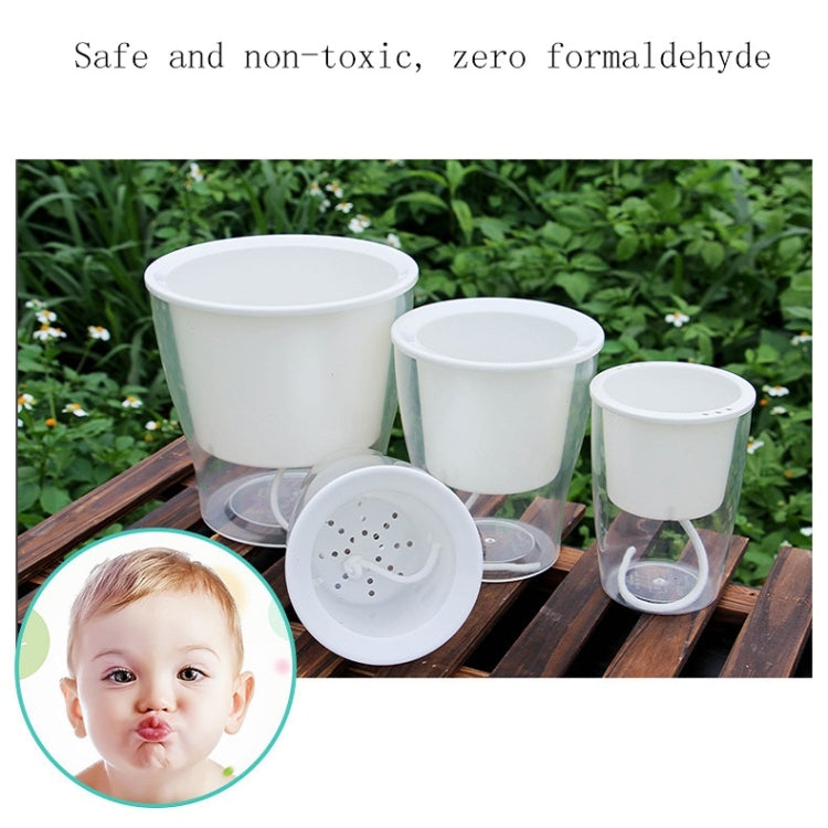 Fully Transparent Hydroponic Flower Pots Water Level Visible Non-Broken Glue Self-Absorbent Plastic Flower Pots, Size: W09 Caliber 17.5cm(Full Transparency)