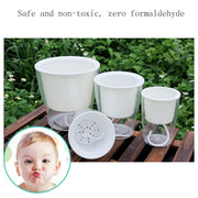 Fully Transparent Hydroponic Flower Pots Water Level Visible Non-Broken Glue Self-Absorbent Plastic Flower Pots, Size: W09 Caliber 17.5cm(Full Transparency)
