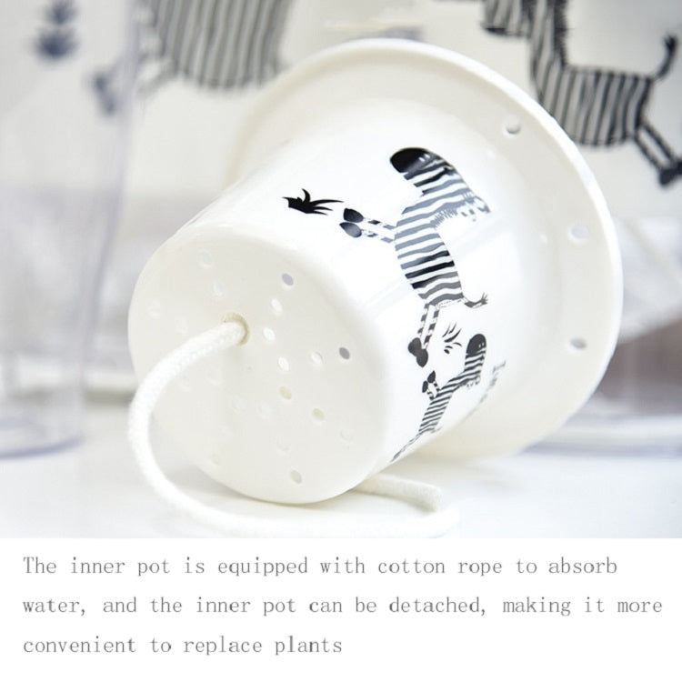 Fully Transparent Hydroponic Flower Pots Water Level Visible Non-Broken Glue Self-Absorbent Plastic Flower Pots, Size: W09 Caliber 17.5cm(Full Transparency)