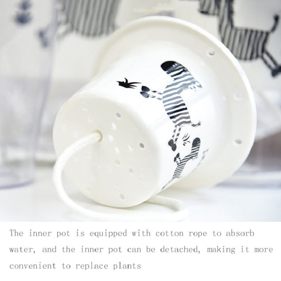 Fully Transparent Hydroponic Flower Pots Water Level Visible Non-Broken Glue Self-Absorbent Plastic Flower Pots, Size: W09 Caliber 17.5cm(Full Transparency)