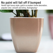 Imitation Metal Colorful Water Storage Plastic Flowerpot, Size: G105 Small Pot(Square Silver Grey)