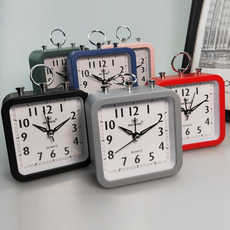 Candy Color Office Home Student Square Alarm Clock(Black)