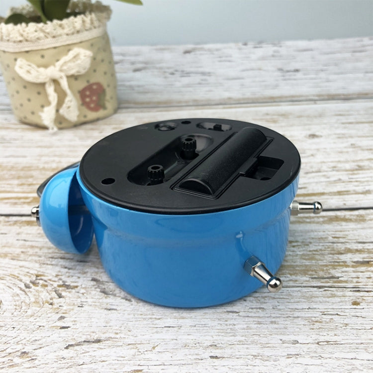 3 Inch Metal Bell Alarm Clock With Night Light Student Bedside Fashion Clock(Blue)