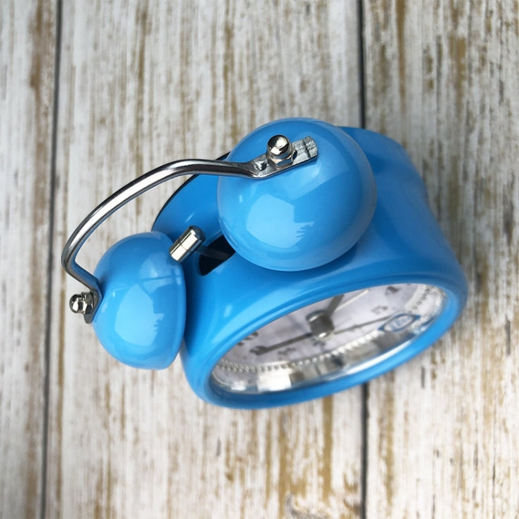 3 Inch Metal Bell Alarm Clock With Night Light Student Bedside Fashion Clock(Blue)