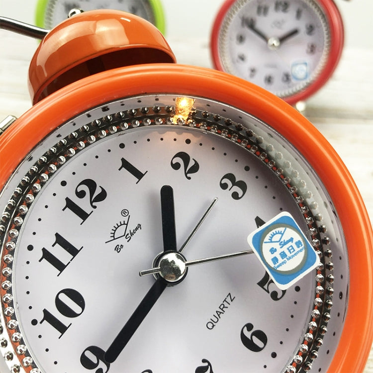 3 Inch Metal Bell Alarm Clock With Night Light Student Bedside Fashion Clock(Blue)