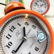 3 Inch Metal Bell Alarm Clock With Night Light Student Bedside Fashion Clock(Blue)