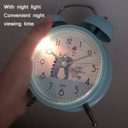 Student Cute Style Bell Alarm Clock Bedside Mute Clock With Light Specification��� Y33 3 Inch (Beige)